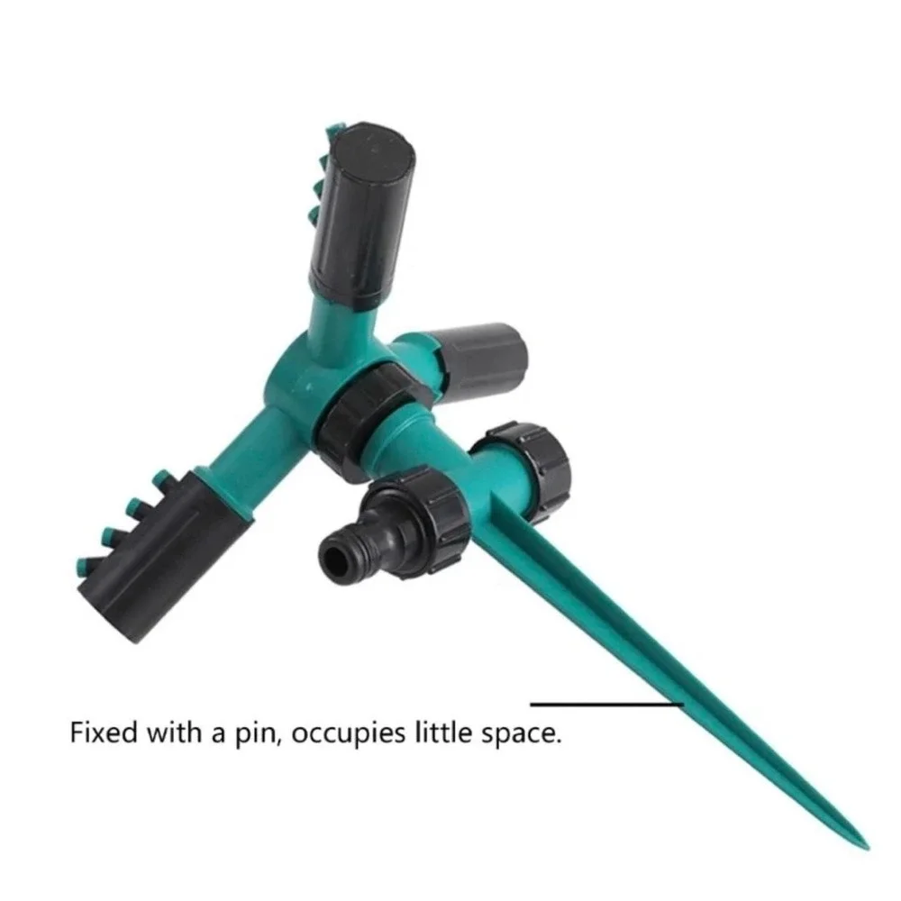 360° Rotating Garden Sprinkler Adjustable Lawn Water Sprayer Teal Black